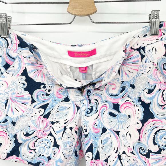 Lilly Pulitzer Womens 5" Callahan Tropical Knit Shorts High Tide Shorts Size 2 - Picture 2 of 6